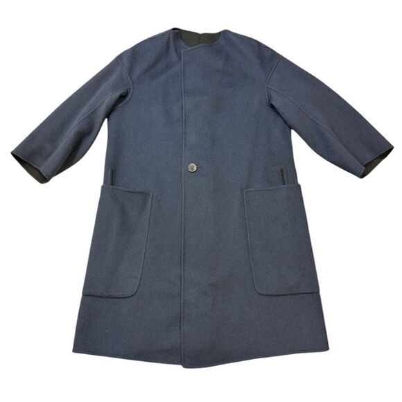 Jil Sander Cashmere Coat Jacket Reversible Italy Minimalist Quiet Luxury Sz 36 - Picture 16 of 16